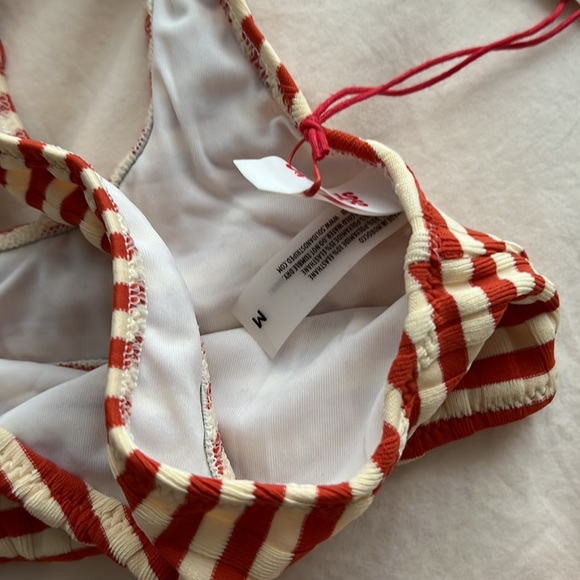 NWT madewell solid and striped Elle swim bikini set size medium - Picture 3 of 5